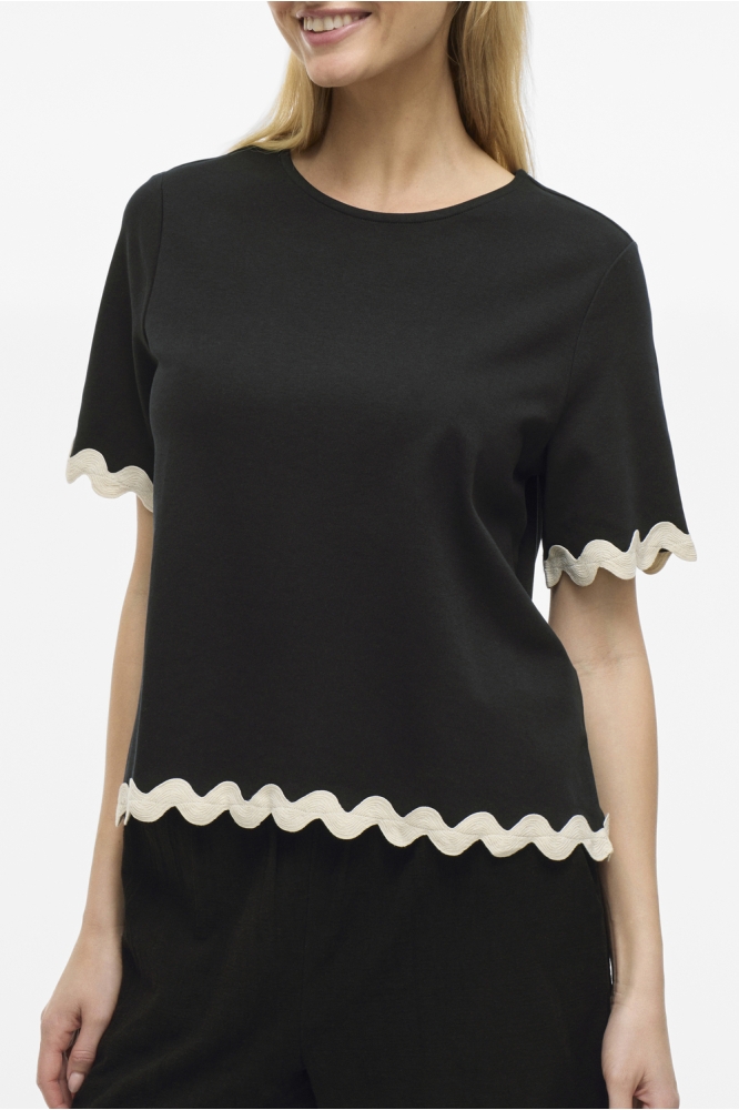 VICALISA O-NECK 2/4 TOP 14106763 BLACK BEAUTY/BIRCH